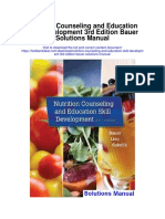 Nutrition Counseling and Education Skill Development 3rd Edition Bauer Solutions Manual