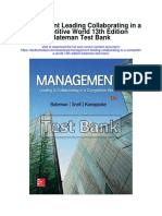 Management Leading Collaborating in A Competitive World 13th Edition Bateman Test Bank