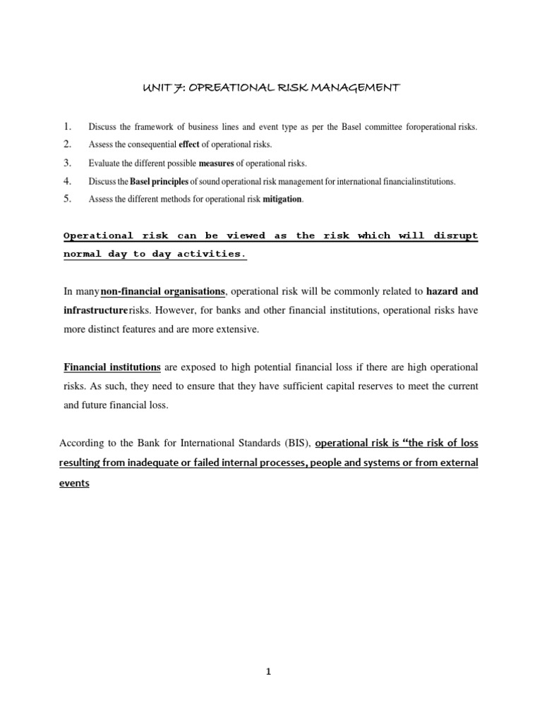 Operational Risk Management Framework | PDF | Operational Risk | Risk