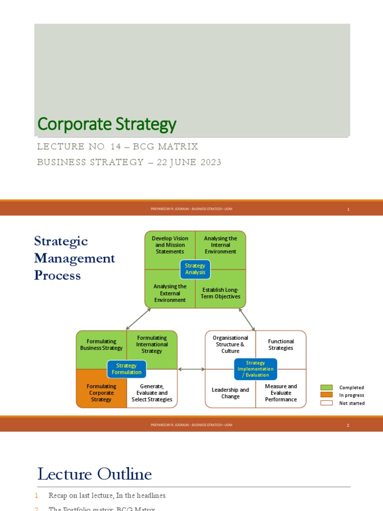 BCG Matrix in Corporate Strategy | PDF | Strategic Management | Business