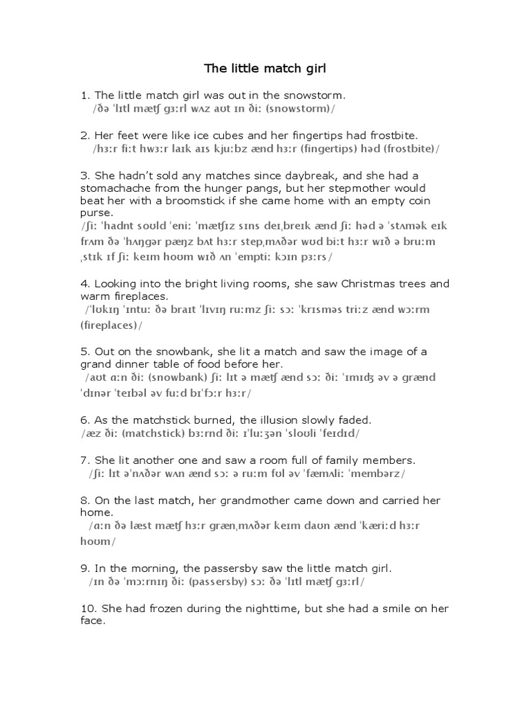 The Little Match Girl PDF