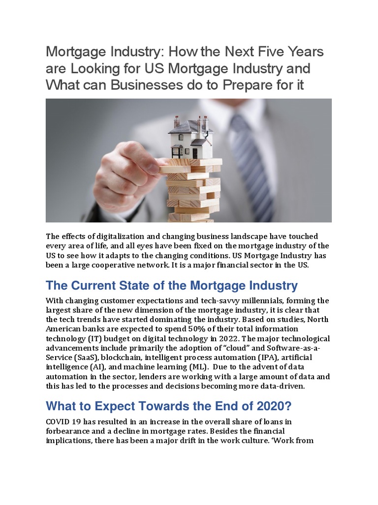 Mortgage Industry How the Next Five Years are Looking for US Mortgage