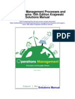 Operations Management Processes and Supply Chains 10th Edition Krajewski Solutions Manual