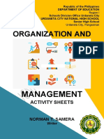 Organization and Management Activity PDF