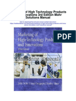 Marketing of High Technology Products and Innovations 3rd Edition Mohr Solutions Manual