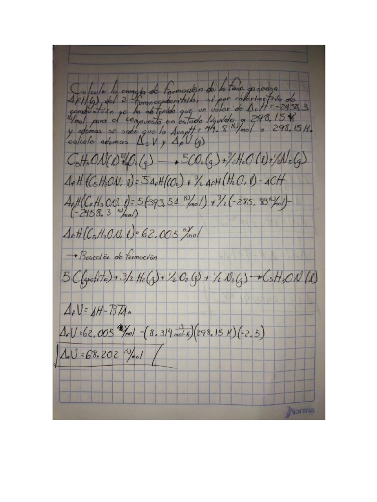 Calculo de Entalpia de Formacion PDF