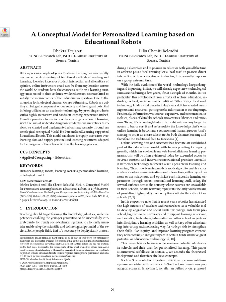 A Conceptual Model For Personalized Learning Based On Educational ...