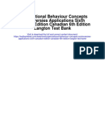 Organizational Behaviour Concepts Controversies Applications Sixth Canadian Edition Canadian 6th Edition Langton Test Bank