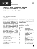 Experimental Pull-Out Tests and Design Indications