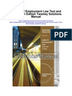 Labor and Employment Law Text and Cases 15th Edition Twomey Solutions Manual