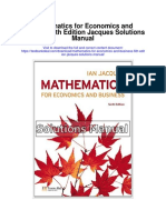 Mathematics For Economics and Business 6th Edition Jacques Solutions Manual