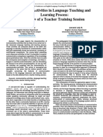 Communicative Activities in Language Teaching and Learning Process: A View of A Teacher Training Session