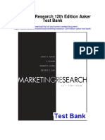 Marketing Research 12th Edition Aaker Test Bank