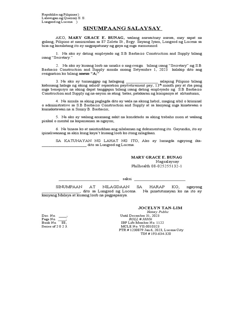 Quit Claim S.B Basbacio | PDF