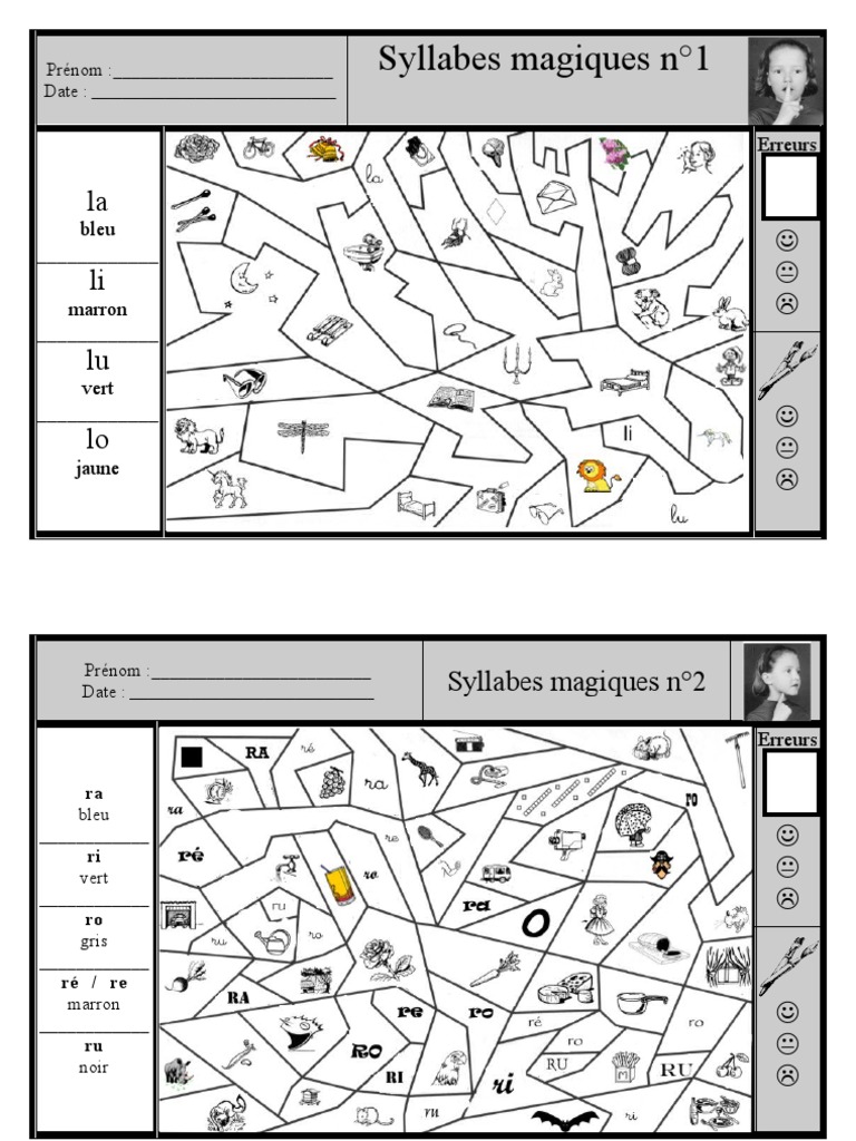 Colorier les Syllabes Magiques CP | PDF | Arc en ciel | Feuilles de ...