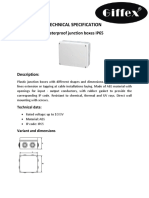 Technical Specification - Waterproof Junction Boxes IP65