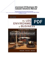 Legal Environment of Business 8th Edition Kubasek Solutions Manual