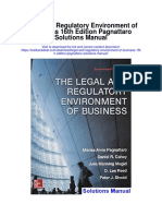 Legal and Regulatory Environment of Business 16th Edition Pagnattaro Solutions Manual