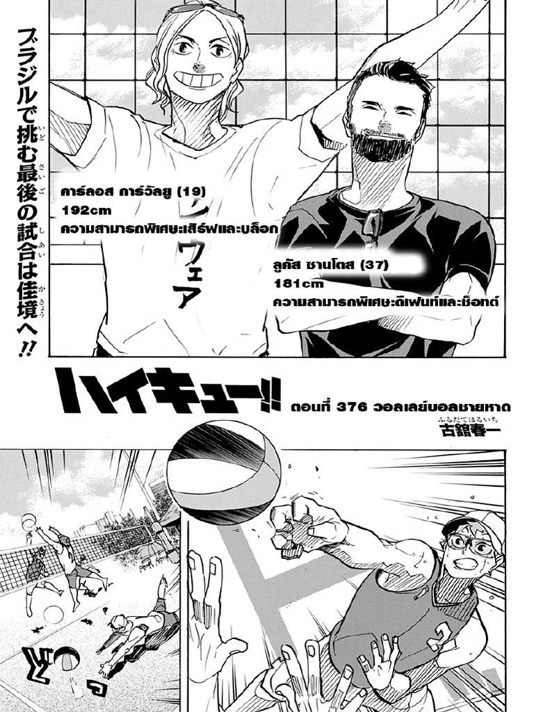Haikyuu Chapter 376 | PDF