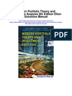 Modern Portfolio Theory and Investment Analysis 9th Edition Elton Solutions Manual