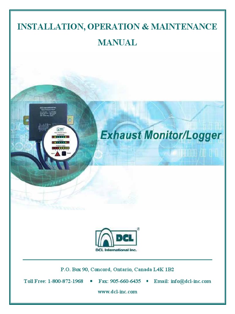 X0001-0000-65 DCL Exhaust Monitor-Logger Manual September 2018 | PDF ...
