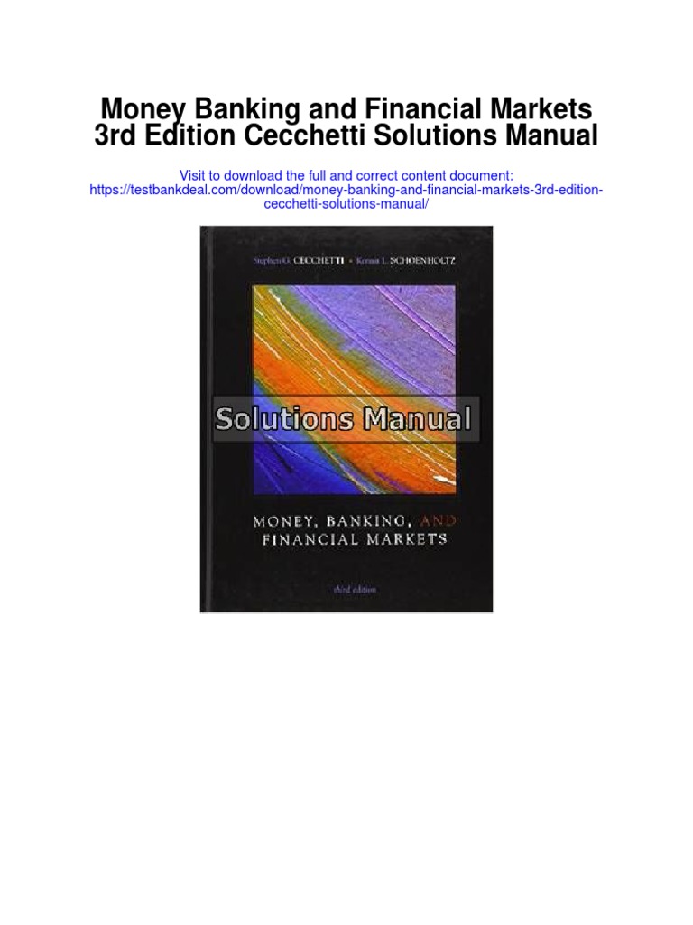 Money Banking and Financial Markets 3rd Edition Cecchetti Solutions