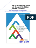 Management of Occupational Health and Safety Canadian 7th Edition Kelloway Test Bank