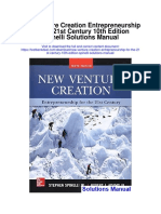 New Venture Creation Entrepreneurship For The 21st Century 10th Edition Spinelli Solutions Manual