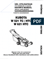 Manuel Tondeuse Kubota W621HTC