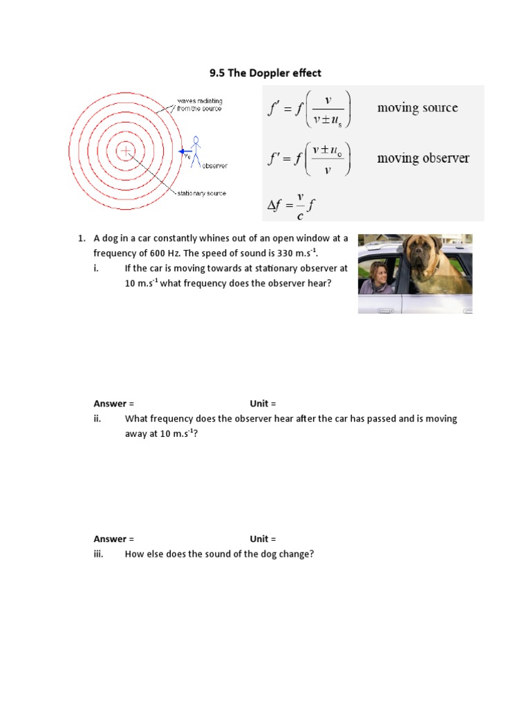 Physics: Doppler Effect Problems | PDF