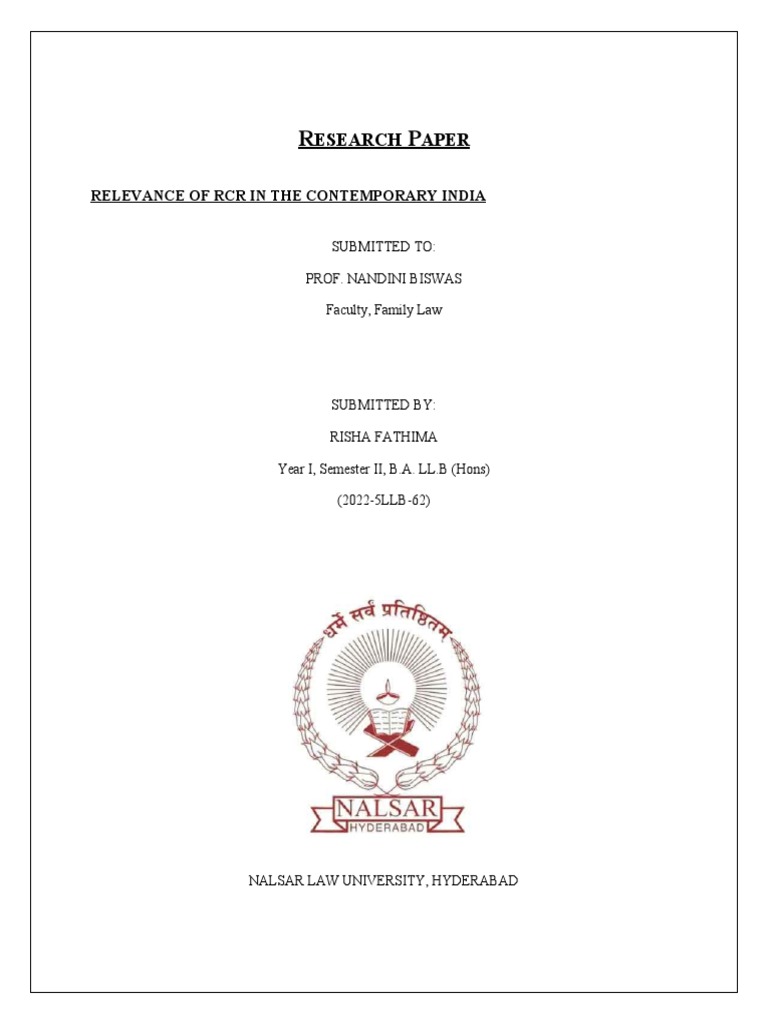 Fam Law Research Paper PDF Marriage Domestic Violence