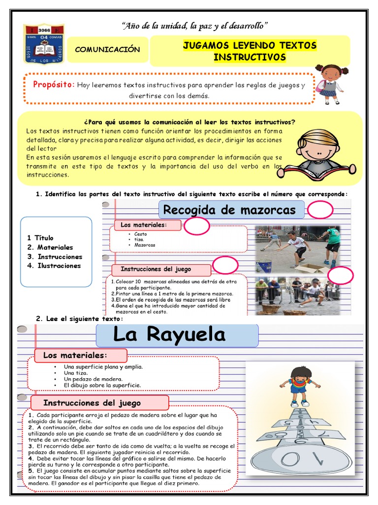 Actividades de Textos Instructivos para Niños | PDF | Comunicación humana