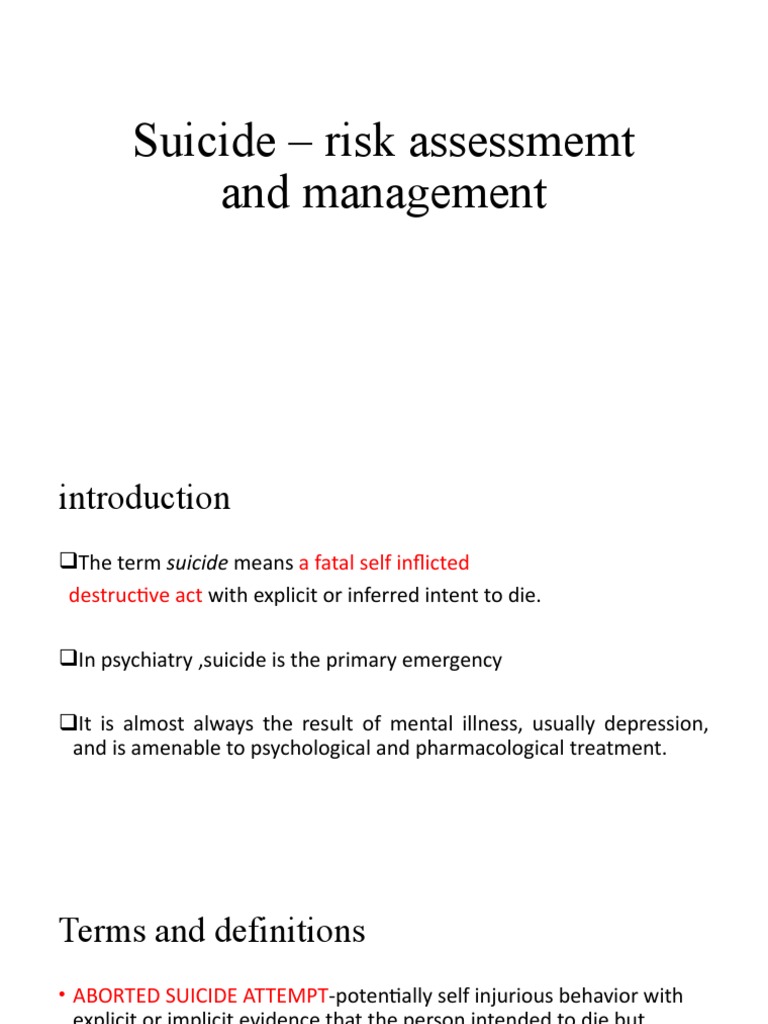 Understanding Suicide Risk Assessment | PDF | Suicide | Mental Disorder