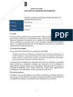 Silabo Pensamiento Critico y Resolucion de Problemas