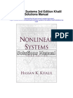 Nonlinear Systems 3rd Edition Khalil Solutions Manual