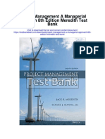 Project Management A Managerial Approach 8th Edition Meredith Test Bank