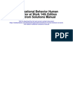 Organizational Behavior Human Behavior at Work 14th Edition Newstrom Solutions Manual