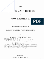 Wilhelm Von Humboldt-The Sphere and Duties of Government