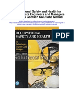 Occupational Safety and Health For Technologists Engineers and Managers 9th Edition Goetsch Solutions Manual