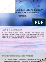 Chapter 4 - Types of Business Organization According To Ownership