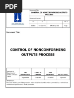 Control of Nonconforming Outputs Process