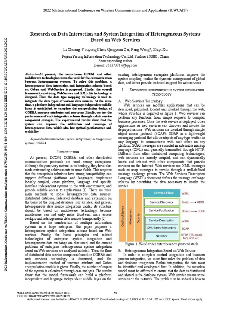 Research On Data Interaction and System Integration of Heterogeneous ...