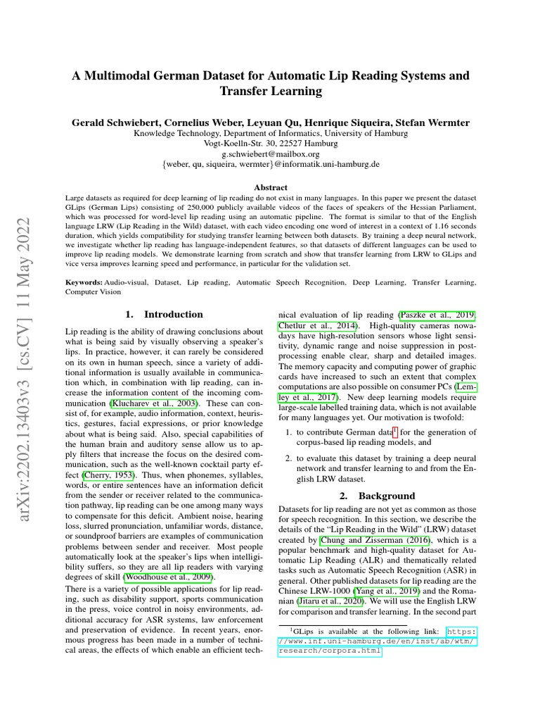 A multimodal german dataset for automatic lip reading systems and