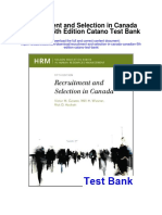 Recruitment and Selection in Canada Canadian 5th Edition Catano Test Bank