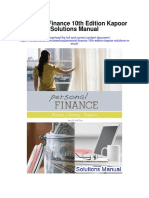 Personal Finance 10th Edition Kapoor Solutions Manual