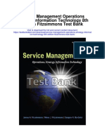 Service Management Operations Strategy Information Technology 8th Edition Fitzsimmons Test Bank