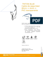 008-2714 TRITON BLUE Cable de Seguridad 80cm 4mm PVC Transparente