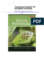 Social Psychology Canadian 7th Edition Myers Test Bank