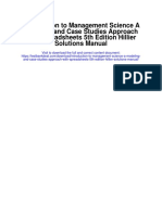 Introduction To Management Science A Modeling and Case Studies Approach With Spreadsheets 5th Edition Hillier Solutions Manual
