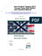South Western Federal Taxation 2013 Individual Income Taxes 36th Edition Hoffman Solutions Manual
